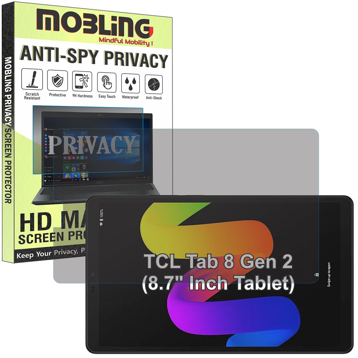 Privacy Matte Anti Spy Screen Guard Compatible With TCL Tab8 Gen2 / TCL Tab 8 Gen 2 (8.7" Inch Tablet) Anti Peep Screenguard Not a Tempered Glass Screen Protector-image-44