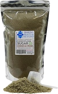 Baking Beauty and Beyond Premium Candy Floss Sugar 400g - Cookies and Cream Flavour