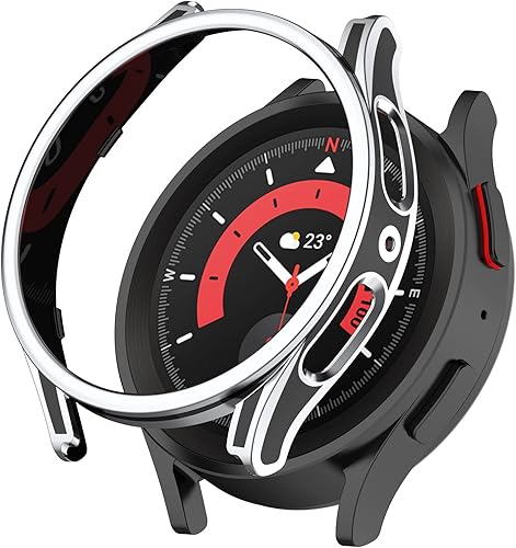 Miniatura 4 de MOTONG Funda protectora de PC con protector de pantalla de vidrio templado compatible con Samsung Galaxy Watch 54 de 1.575 pulgadas (1.575 pulgadas,