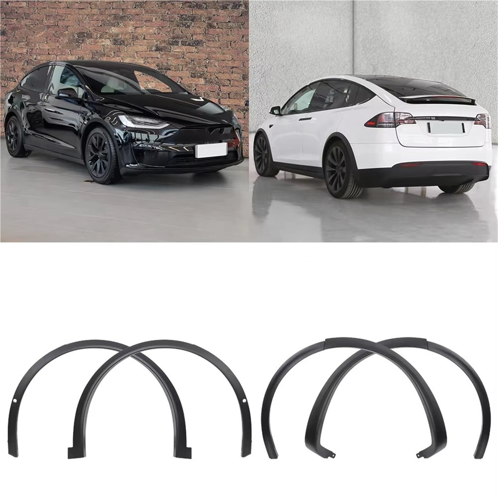 Élargisseurs D'Aile pour Tesla pour Model X 2016-2024 Garde-Boue Bavette Moulure Anti-éclaboussures Splash Fender(Rear Right 16-21)