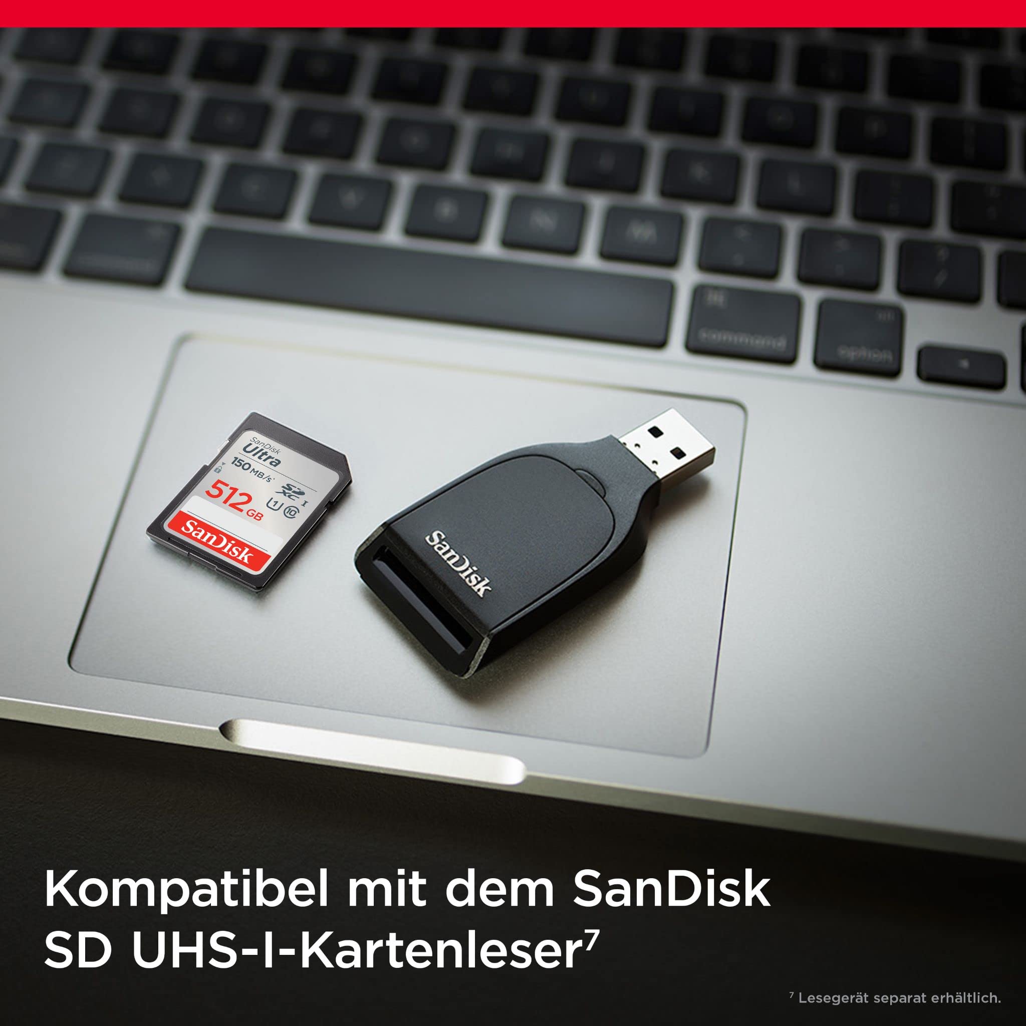 SanDisk Ultra SDXC UHS-I Speicherkarte 512 GB (Für Kompaktkameras der Einstiegs- und Mittelklasse, Full HD-Videos, U1, C10,V10, bis 150 MB/s Lesegeschwindigkeit, 10 Jahre Garantie)