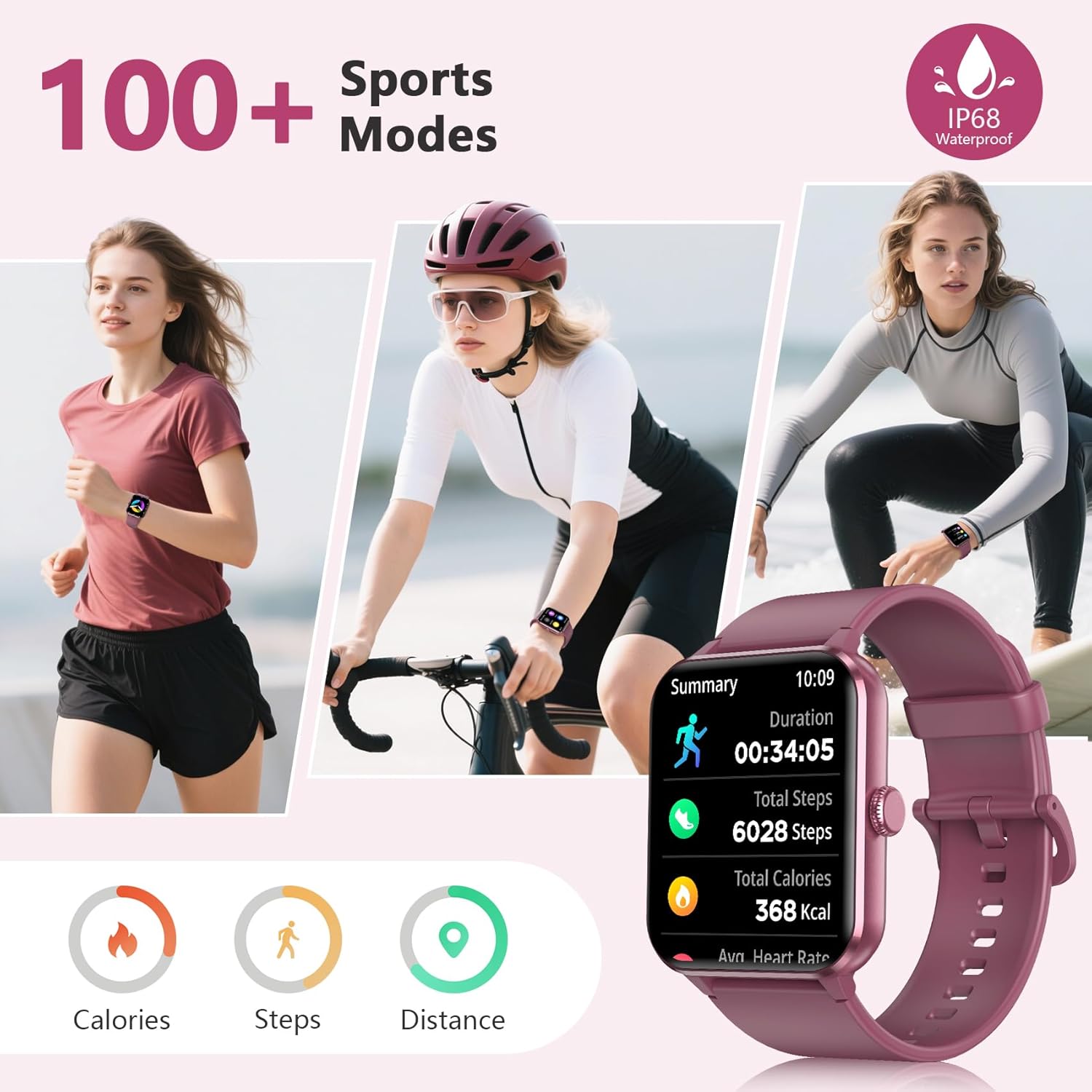 Blackview 2026 Fitness Tracker (Answer/Make Calls), Smart Watch for Men and Women with Heart Rate/SpO2/Sleep Monitor/2 Straps, 100+ Sports Modes, IP68 Waterproof Activity Tracker for Android/iPhone - Image 2