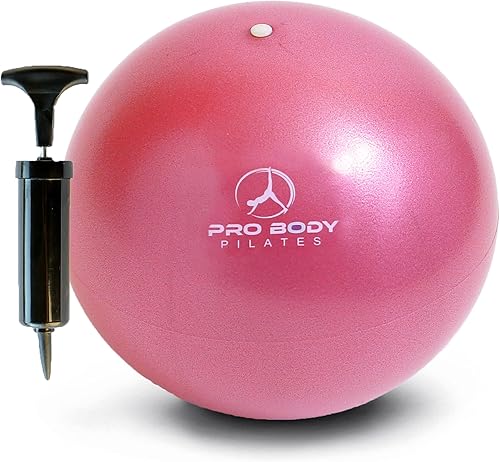 ProBody Pilates Pelota pequeña de ejercicio con bomba, pelota dobladora de 9 pulgadas, mini pelota de yoga suave, pelota de entrenamiento para