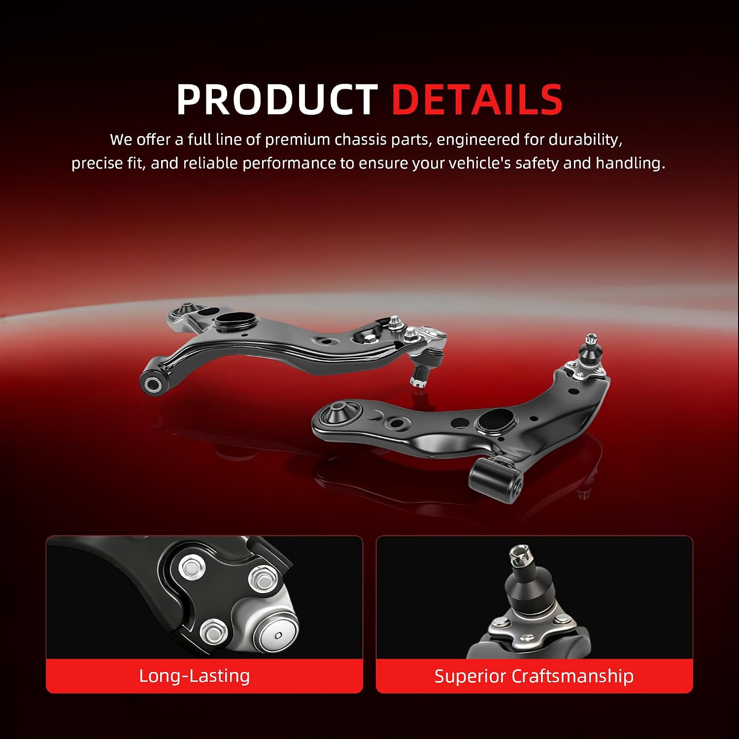 Front Lower Control Arms with Ball Joint Assembly Fit for Toyota RAV4, for Lexus NX300 for NX200t 2.0L 2.4L 2.5L 3.5L 2006-2019 replace# K620587 K620586