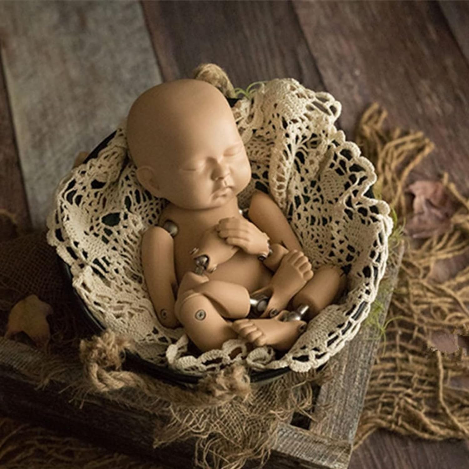 新生児写真撮影小道具 新生写真小道具写真の赤ちゃんの小道具写真小道具Baby Studio Accessoriレトロな鉄のバケツ 広