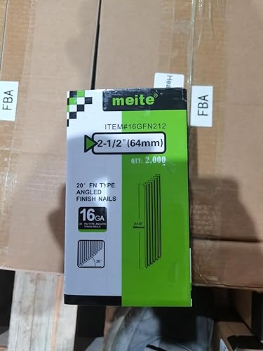 Vista 11 de meite Clavos de acabado en ángulo de calibre 16 de 2-1/2 pulgadas, clavos de acabado galvanizado de 20 grados para pistolas eléctricas o neumáticas