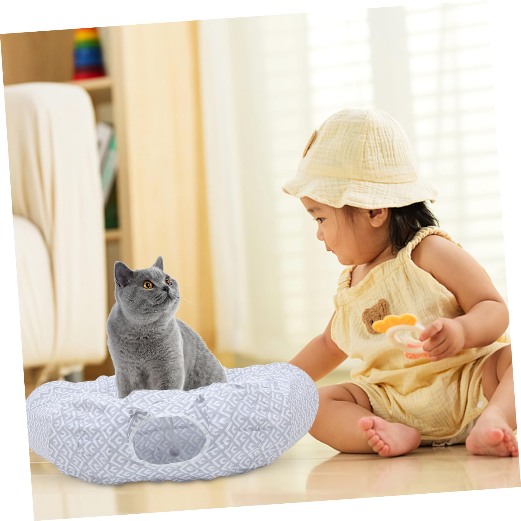 TOYANDONA Cama Túnel para Gatos Forma De Dona Túnel Cama para Gatos Juguete Plegable para Gatitos Interior Tubo