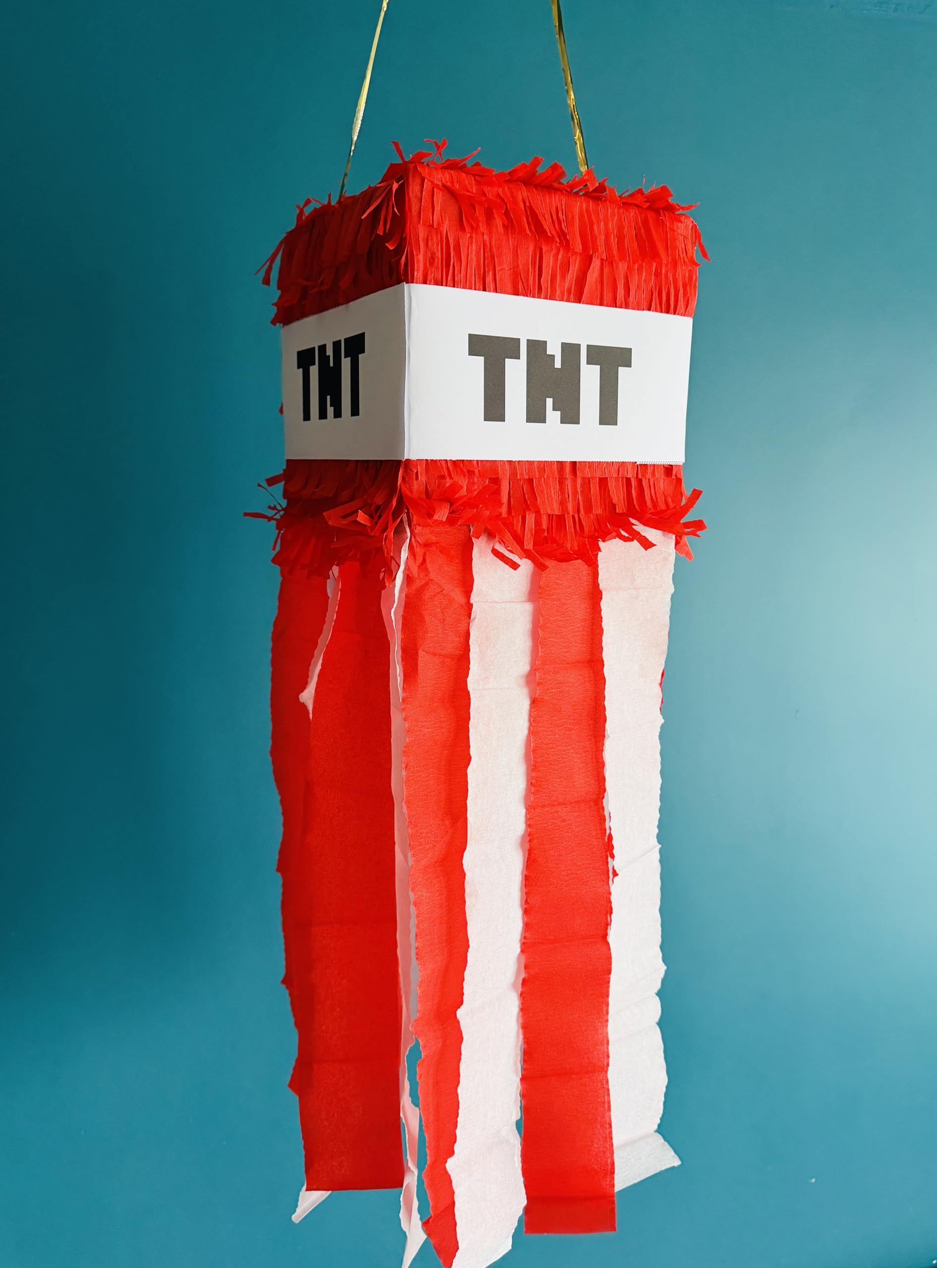 Red TNT Style Pinata – 25 x 25 cm Empty Party Decoration