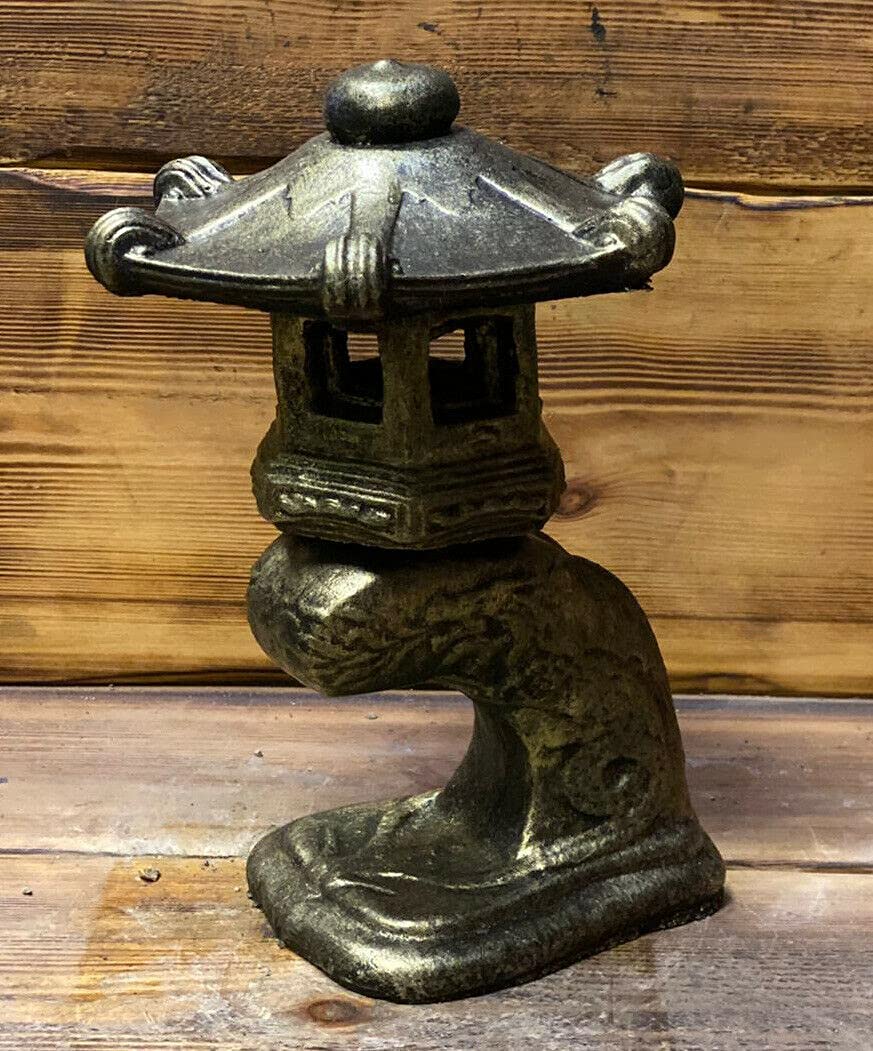 J And L Stone Ornaments Gold Stone Garden Detailed Small Japanese Pagoda Hand Cast Stone Ornament Gift