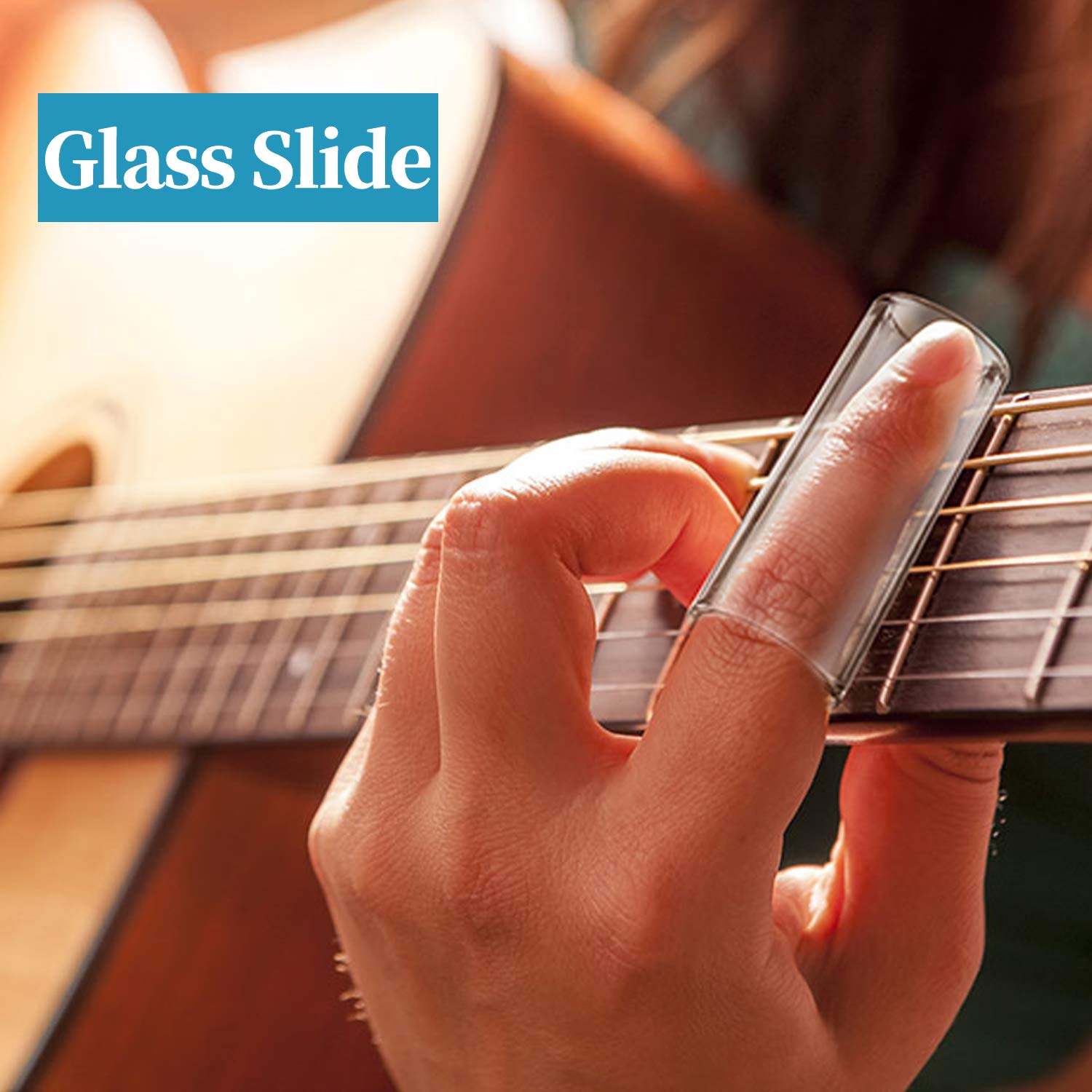 Set Slide Chitarra XCOZU - 2 Pezzi In Vetro E Acciaio Per Chitarra E Basso - Protezione Nocche