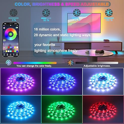 Miniatura 2 de Luces con sensor de movimiento para debajo de la cama, 2 juegos de tiras de luces LED RGB de 9.84 pies con 3 formas de control, 3 modos de trabajo,
