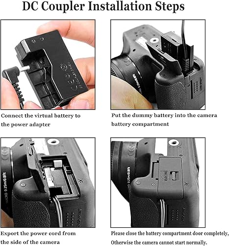 Miniatura 4 de Gonine ACK-E8 - Batería ficticia para cámaras Canon Rebelde LP-E8 DR-E8 AC adaptador adaptador de alimentación Kit de acoplador CC para Canon EOS