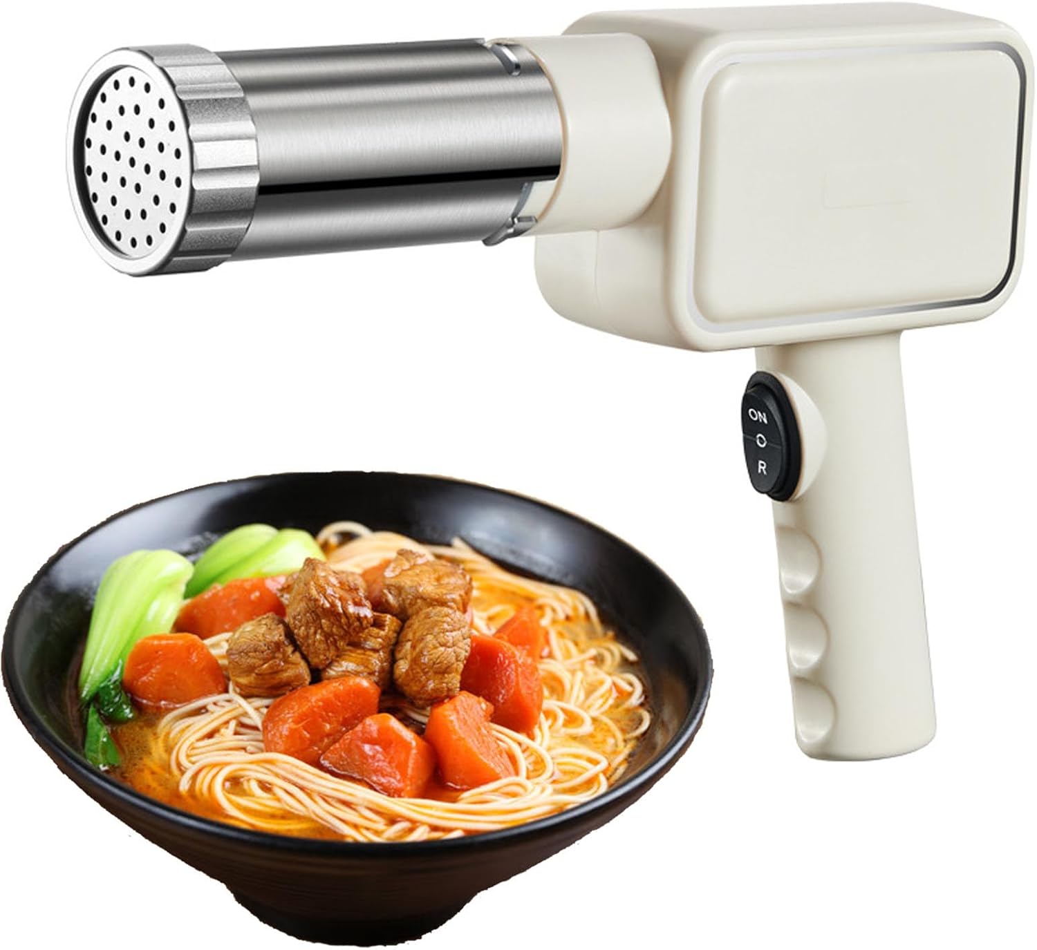 Portable Electric Pasta Maker Machine, Kitchen Pasta Maker with 5 Molds, Handheld Automatic Pasta Gun, Pasta Noodle Ramen Maker Machine, Cordless Household Handheld Pasta Maker Kitchen