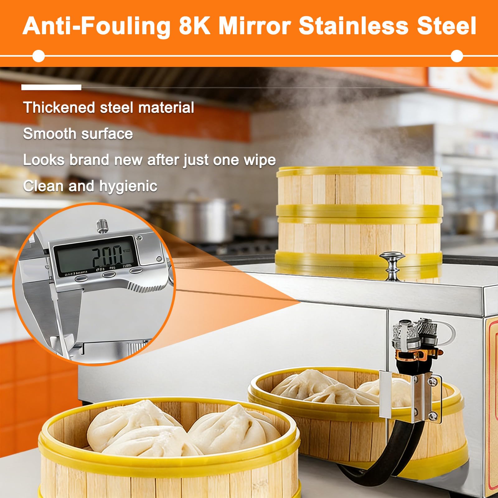 Gewerblicher Elektrischer Dampfgarer für Dim Sum, Trockengehalarm, 30-110 °C 2 Löcher