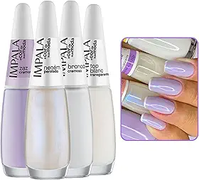 Impala Kit 4 Esmaltes Impala Zaz Neném Top Blanc e Branco 7,5ml