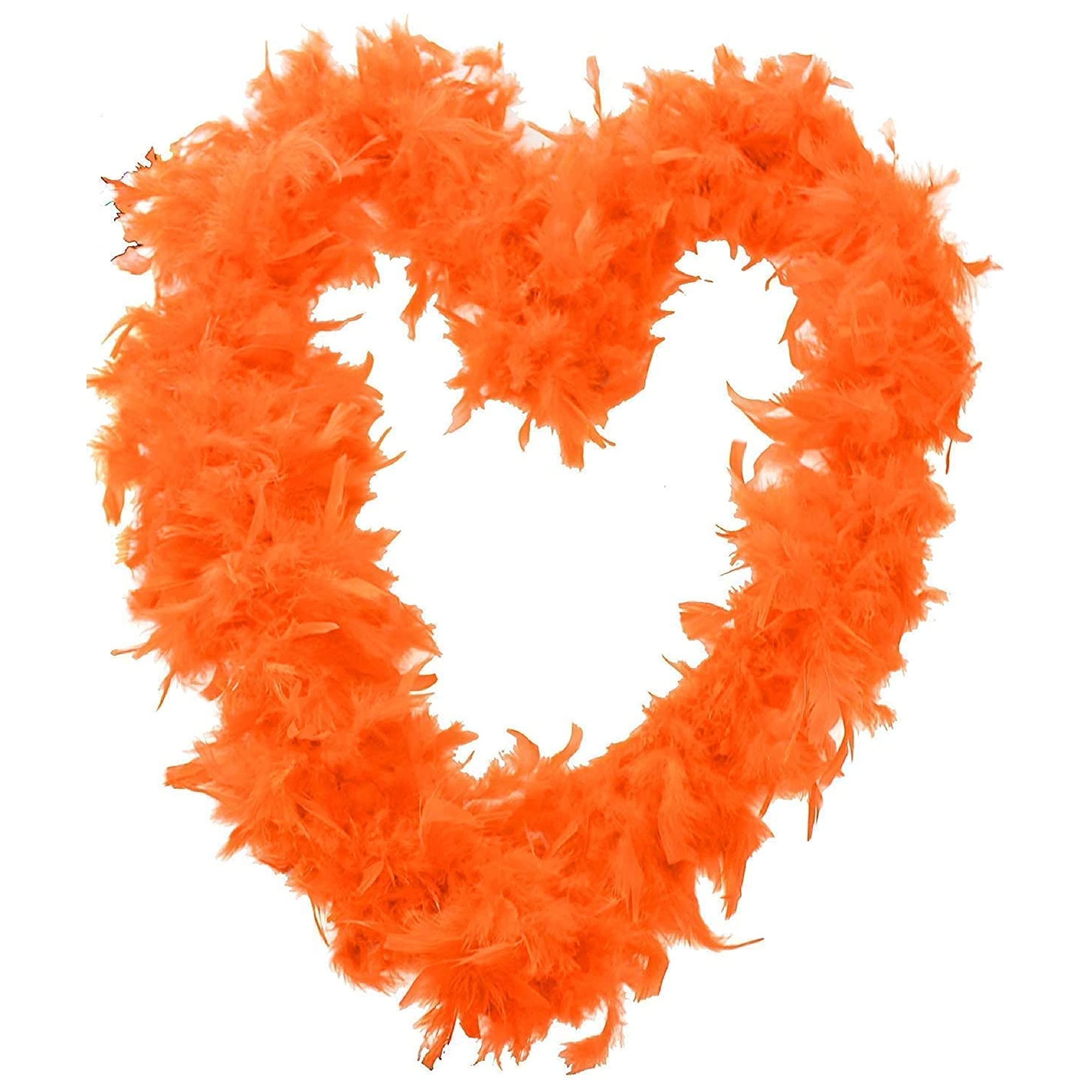Orange Feather Boa Accessory - Pack Of 12-180cm Long 80g Feather Boa - Stag Do Hen Party Fancy Dress Costume Accessory