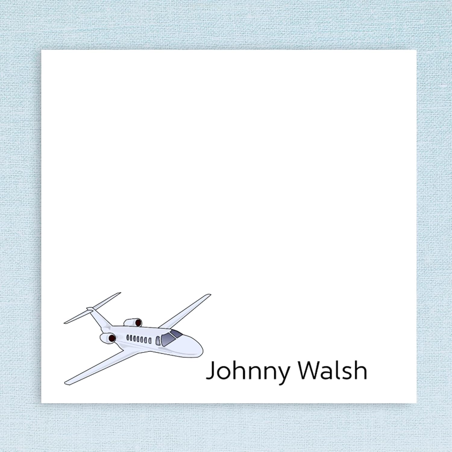 Personalized Airplane Sticky Notes // 3"x3" Custom Text, 50 Sticky Notes per pad, Pilot Gift idea, Plane, Captain, Post, Sticky Note Pads (3)
