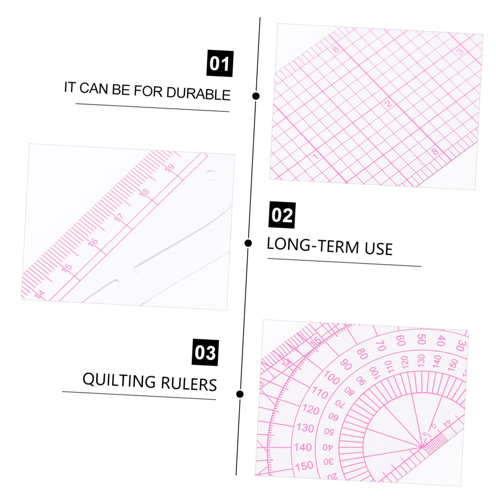 ARTIBETTER Conjunto Reglas Curvas Transparentes Para Costura Y Patronaje Reglas Plásticas Multiusos Con Precisa Para Confección Y Diy 4 Piezas X 5