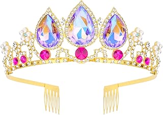 CIEHER Rapunzel Crown for Girls Princess Crown, Multicolored Headbands for Birthday Party Mermaid Cosplay