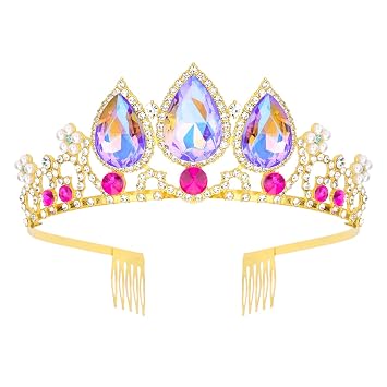 CIEHER Rapunzel Crown Princess Crown, Multicolored Headbands for Birthday Party Mermaid Cosplay