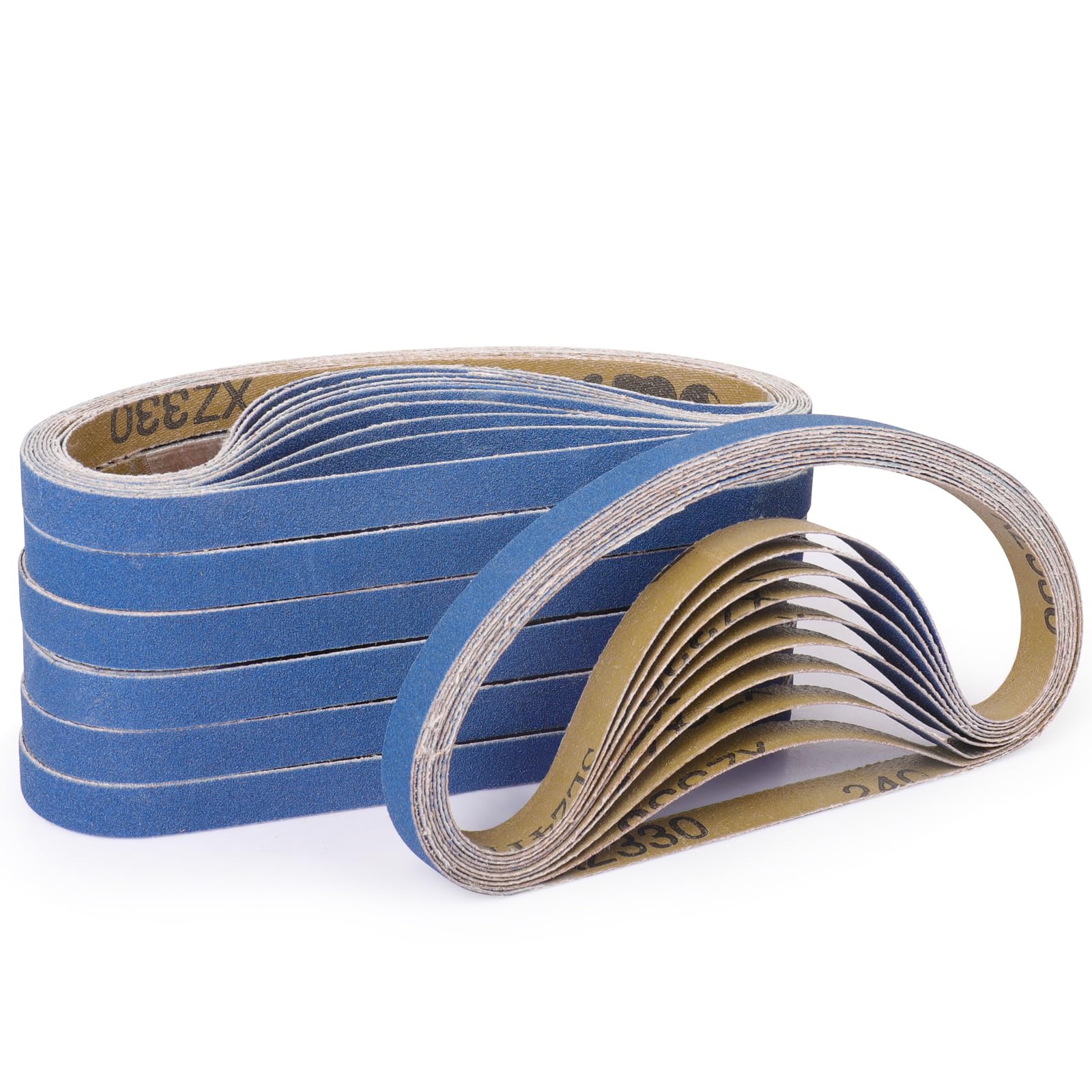 shineboc 40-piece 12 x 18 inch 180 grit zirconia sanding belts heavy duty long-lasting mini sanding bands for belt sander rust paint removal wood metal grinding and finishing