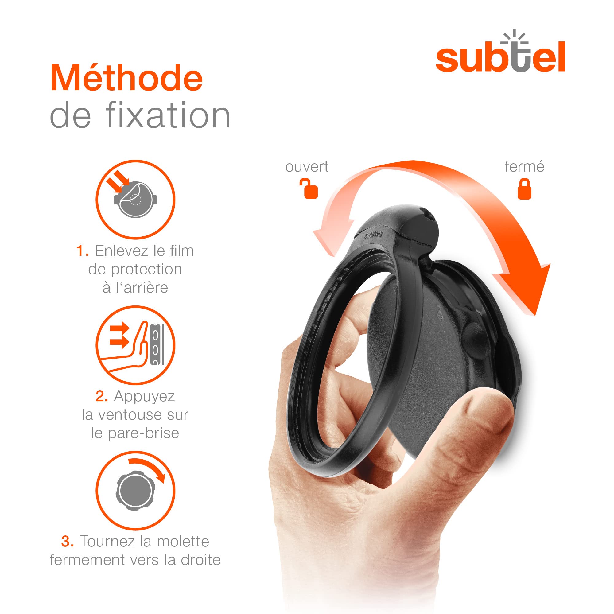 Support Ventouse GPS TomTom Pour GO Live, Start, Via - Fixation Pare-Brise Solide