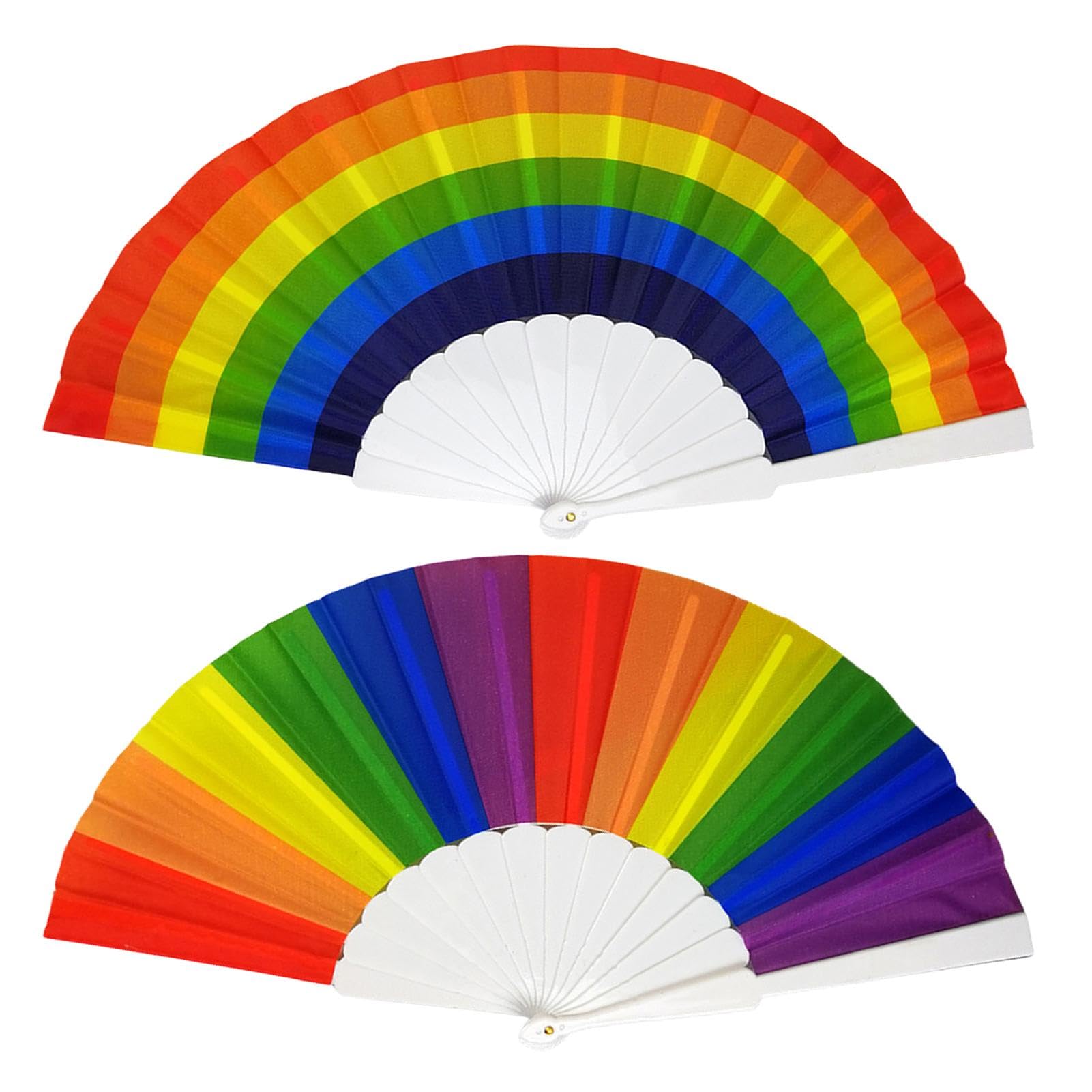 Abanico De Mano Plegable Orgullo Arcoíris Gay - Accesorios del Orgullo