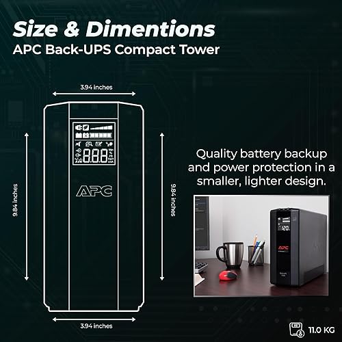 Miniatura 7 de ANYHDD APC UPS Bundle 1500VA UPS batería de reserva  10 tomacorrientes, fuente de alimentación de batería de reserva BX1500M y protector contra