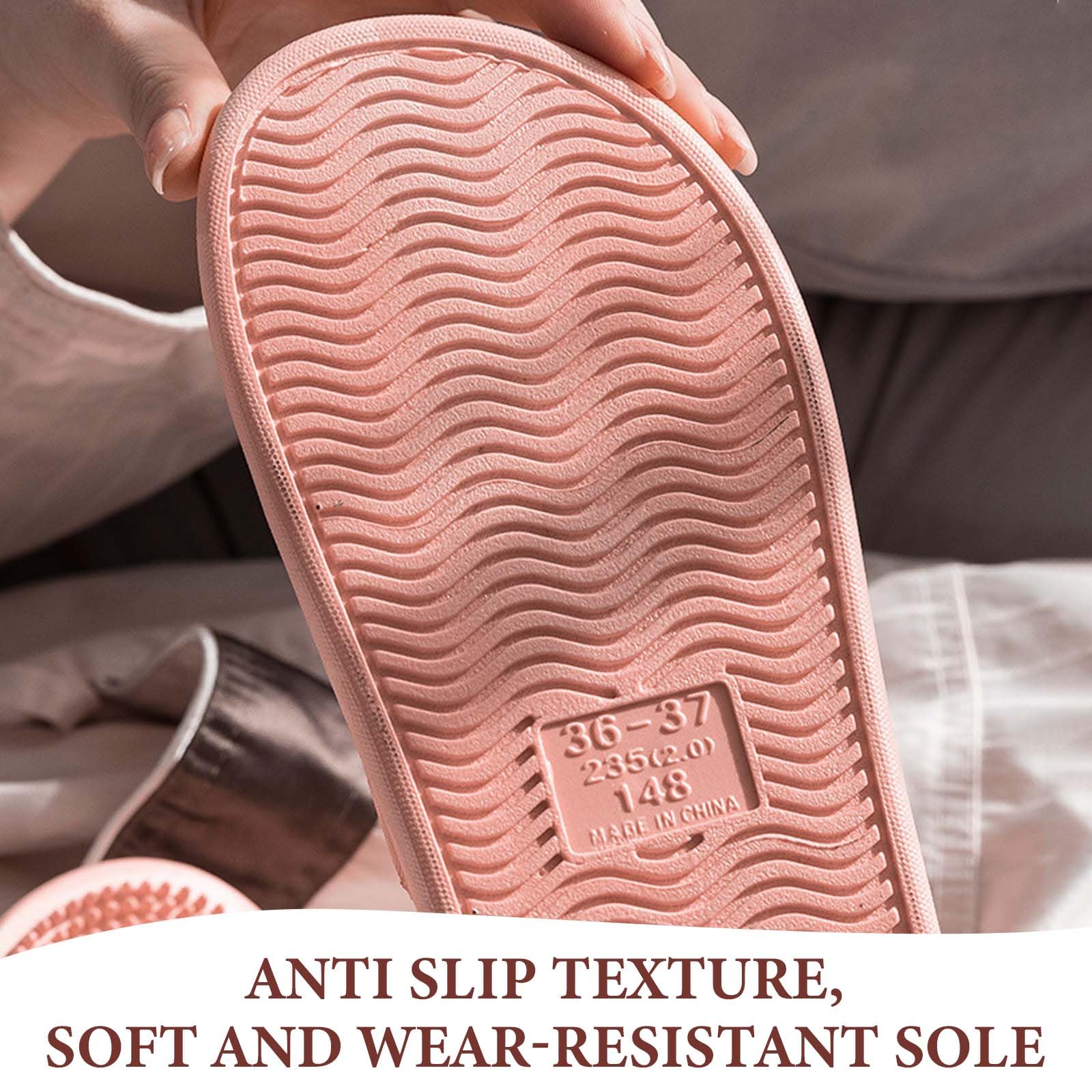 Zimoer Pantofole Per Agopressione, Massaggio Piedi Per Donna Uomo, Da Casa Doccia Sandali Sollievo Dolore Plantare Fascite Plantare (Rosa, 38)