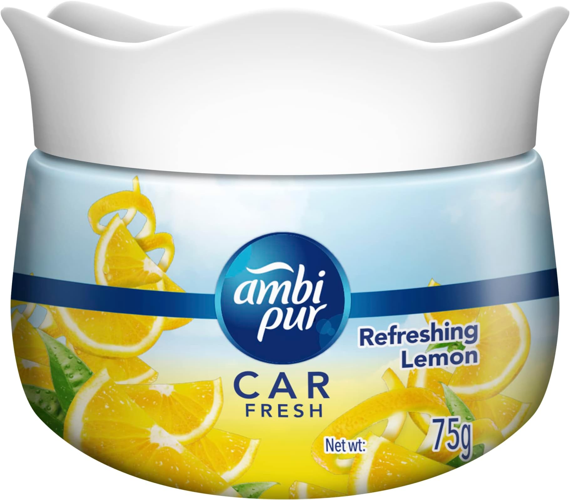 Car Freshener Gel, Refreshing Lemon, 75 g