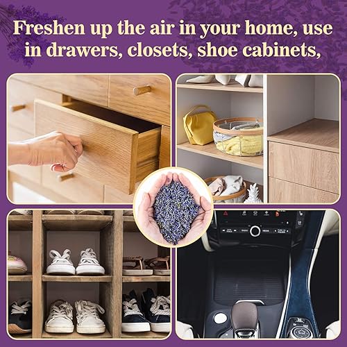 Miniatura 6 de Sukh - Bolsas de 6.6 onzas de lavanda – Bolsas de popurrí de flores de lavanda secas perfumadas frescas, bolsas de repuesto para cajones y armarios