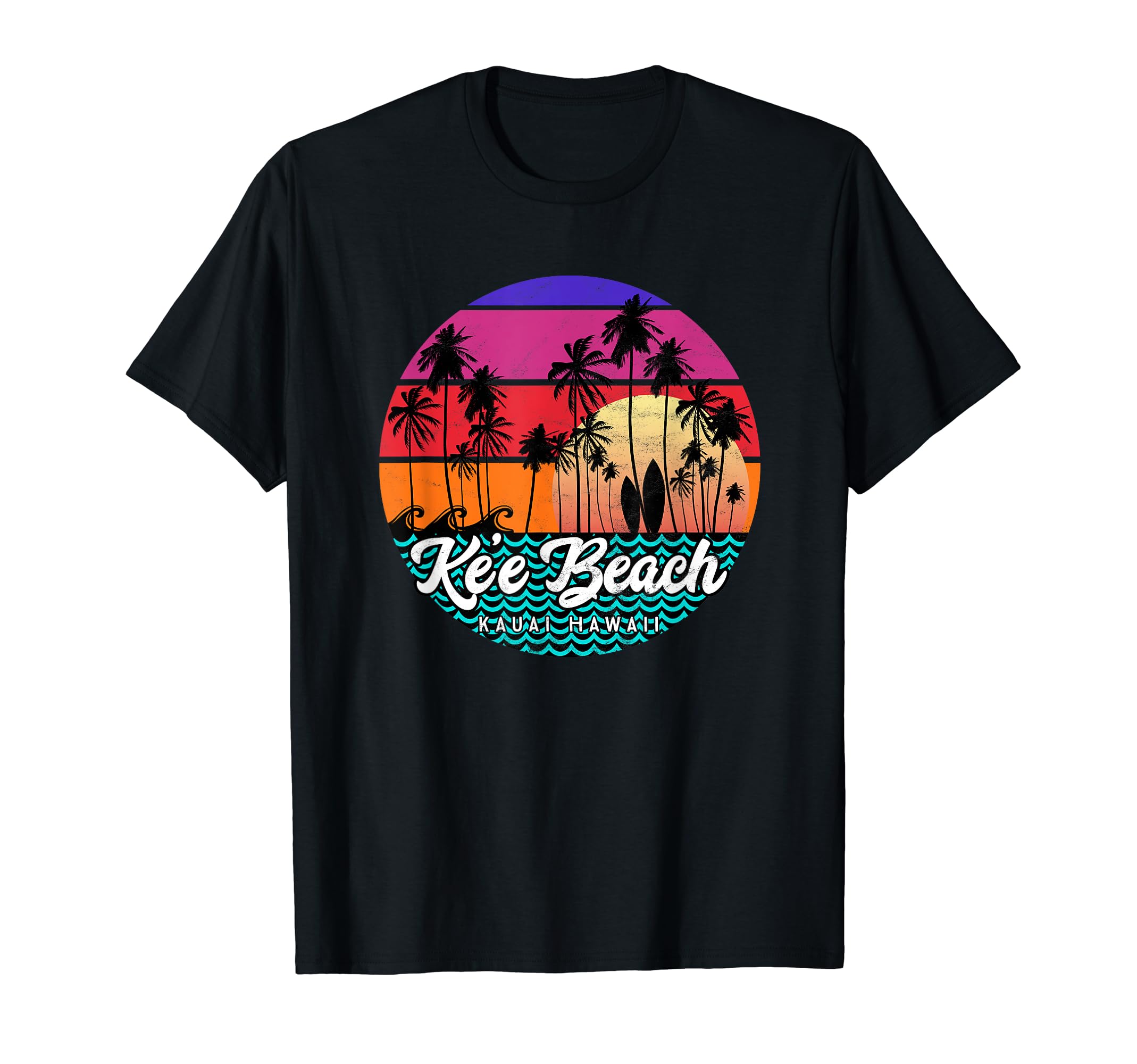 ke'e Beach, Kauai Hawaii tropical Sunset Vintage hawaiian T-Shirt