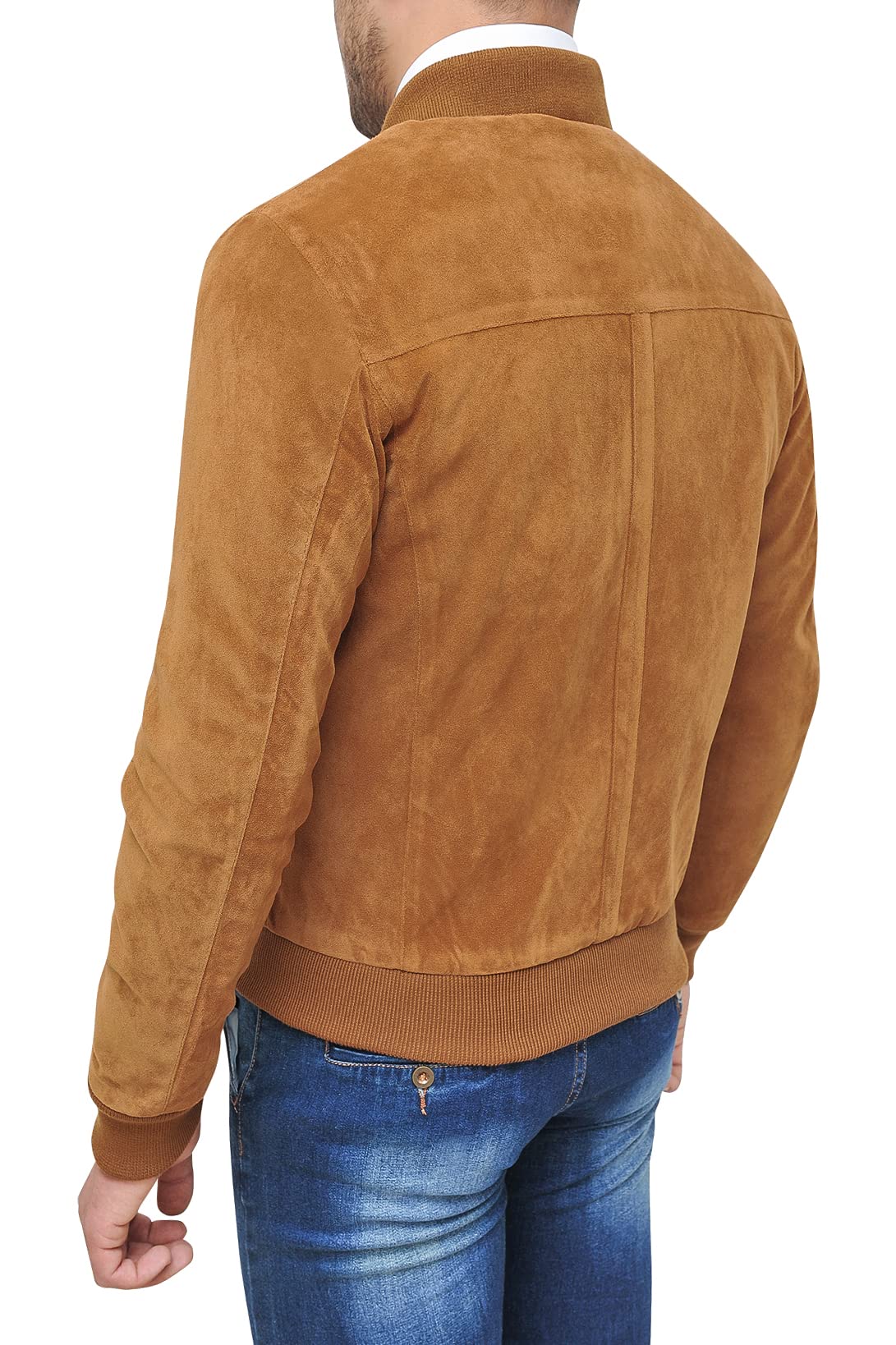Evoga Cappotto Giacca Uomo Scamosciato Slim Fit Giubbotto Trench Autunno Inverno