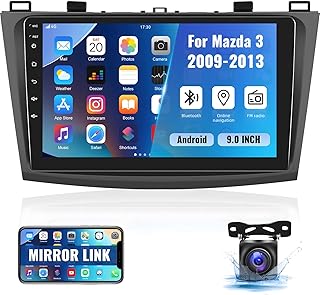 Android 11 Car Stereo for Mazda 3 2009-2013,9 Inch Touchscreen Car Radio Android Head Unit with Mirror Link GPS Navigation WiFi Bluetooth FM/RDS Radio SWC Dual USB/AUX-in+Backup Camera