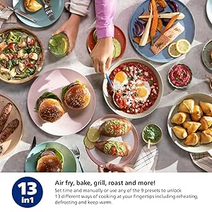 Philips Air Fryer 2000 Series - 13-in-1 functions, 6.6 Quarts, Compact Design with Cooking Window, Black, (NA231/00)