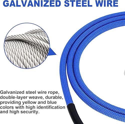 Miniatura 2 de Meyoppm Línea abatible, línea de alambre de 12 pulgadas x 12 pies, kit de línea abatible de núcleo de alambre con ajustador de mosquetón de triple