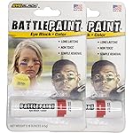EyeBlack BattlePaint - Bright Colored Battle Paint Under Eye Black Sport Stick Grease for Pro Athletes and Super Fans - Baseball, Softball, Football - 2 Sticks - Red