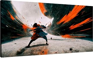 Canvas Wall Art for Living Room Bedroom anime fight scene style Big Large Wall Art Decor Framed Painting Wall Pictures Prints Artwork Office
