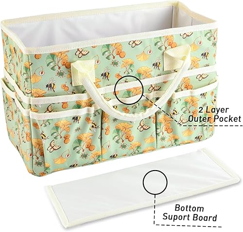 Miniatura 3 de qianshan Bolsa organizadora de manualidades con múltiples bolsillos, organizador grande de almacenamiento de arte con asas para arte, manualidades,