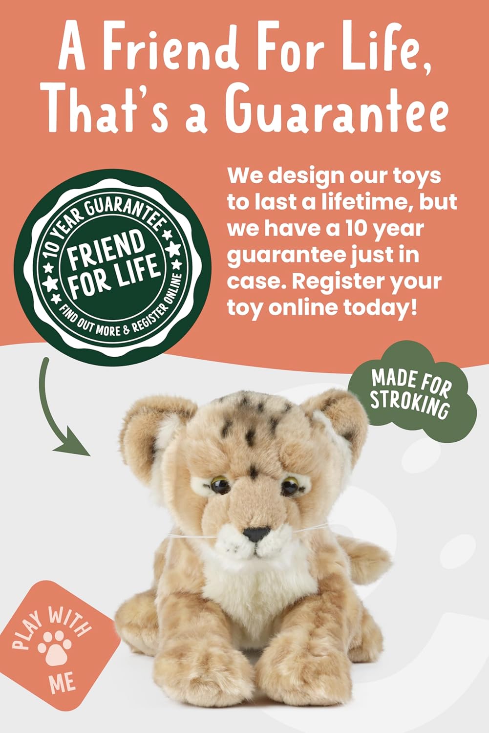 Living Nature Lion Cub Stuffed Animal | Fluffy Animal | Soft Toy Gift for Kids | 6 inches - Image 6