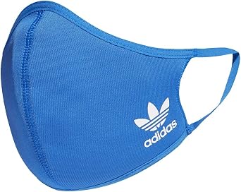 adidas Originals Standard Face Covers 3-Pack, Multicolor/Black/White/Bluebird, Medium/Large