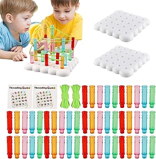 Knowlife Motor skills toy for toddlers, children's plug-in toy, educational game with plug-in puzzle for two-player, problem solving and travel activities in preschool age