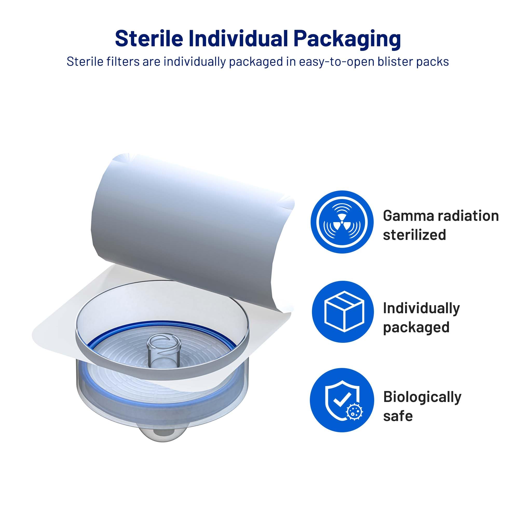 PES Syringe Filters, 33mm, 0.22um, Sterile, Individually Packed, 50 Pack — Amazon image 5