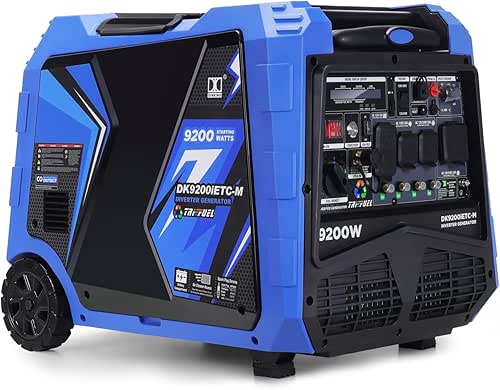 DK 9200W Generator, Tri-fuel, Gas LPG NG, 120V/240V Output, Remote