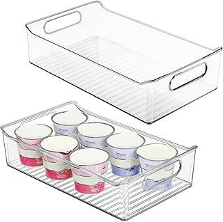 iDesign Plastic Pantry Storage Organizer Bin, Set of 2, Clear