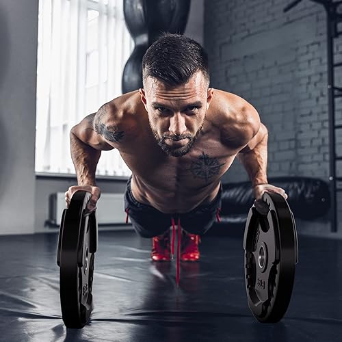 Miniatura 59 de RitFit Weight Plates for Barbell, 2-Inch Olympic Rubber Grip Plates for Weightlifting and Strength Training in Home & Gym, Single, Pair and Sets