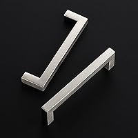 Vista 2 de Ravinte 10 Pack 5 Inch Kitchen Square Cabinet Handles Satin Nickel Pulls Brushed Nickel Kitchen Cabinet Hardware Handles for Cupboard Drawer Pulls