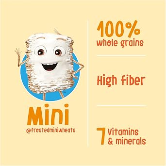 Kellogg's Frosted Mini-Wheats Cold Breakfast Cereal, Fiber Cereal, Kids Snacks, Golden Honey (10 Boxes)