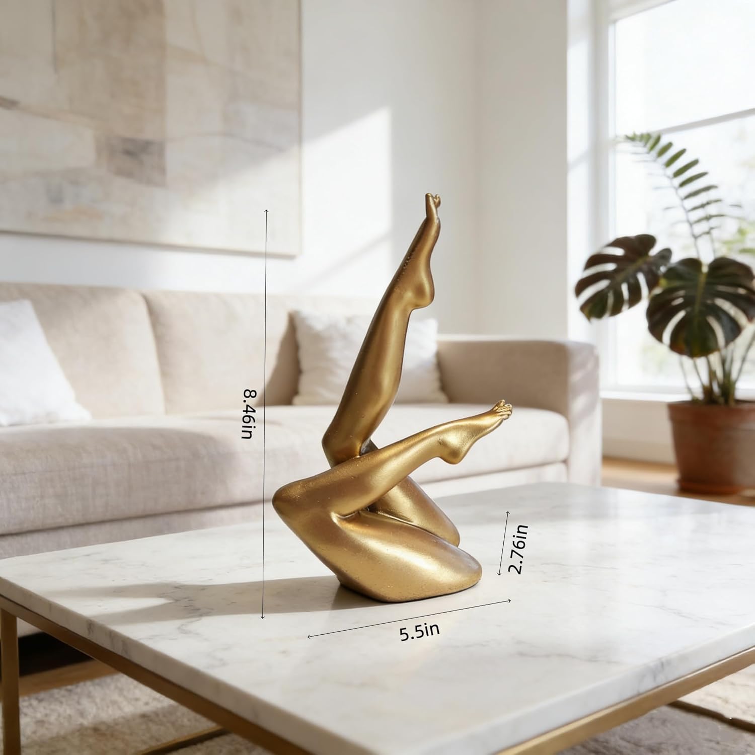Elegant Legs Statues Living Room, Gold Home Decor, Maximalist Decor for Bedroom Office Desk Bookshelf Coffee Table Home Decorations (Gold)