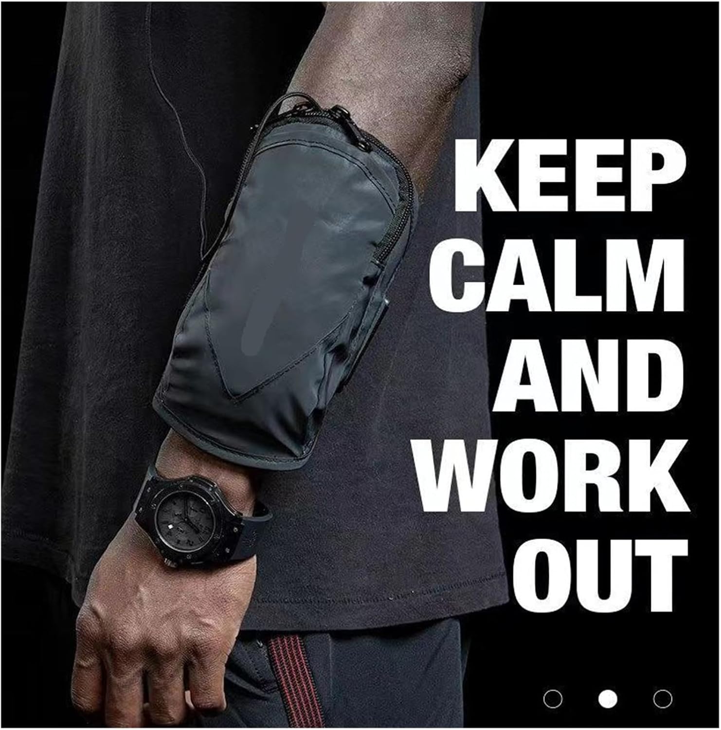 Running Arm Bag Outdoor Waterproof Reflective Armband Bag Phone Holder for Below 6.7inch Phone Sport Gym Arm Wrist Case(Gray)